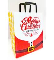 Torebka biała KRAFT 320x380x150 Święta Mikołaj