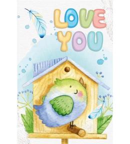 Notatnik ozdobny 105x165/64K kratka TW Ptaszek