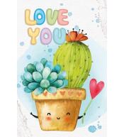 Notatnik ozdobny 105x165/64K kratka TW Kaktus