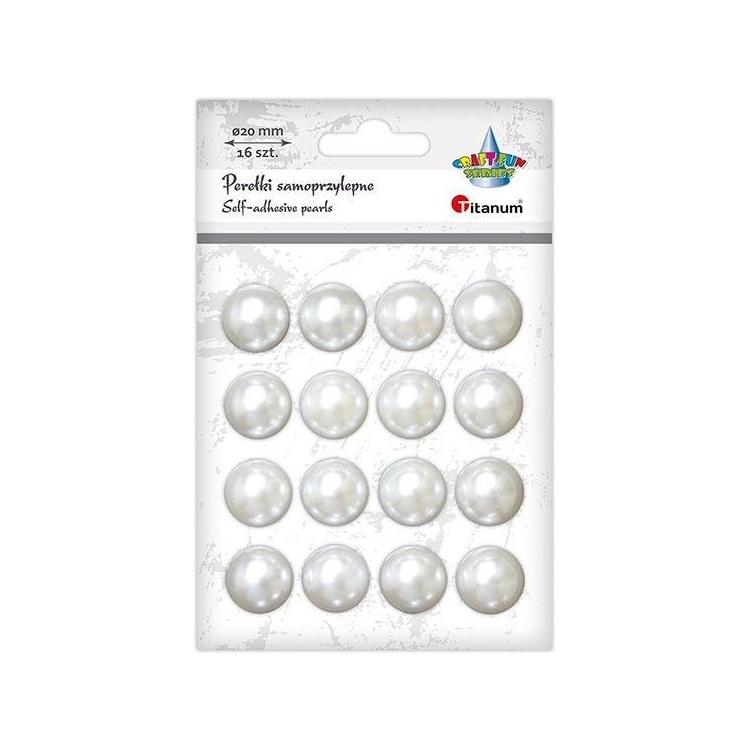 Perełki samoprzylepne 20mm perłowe 16szt