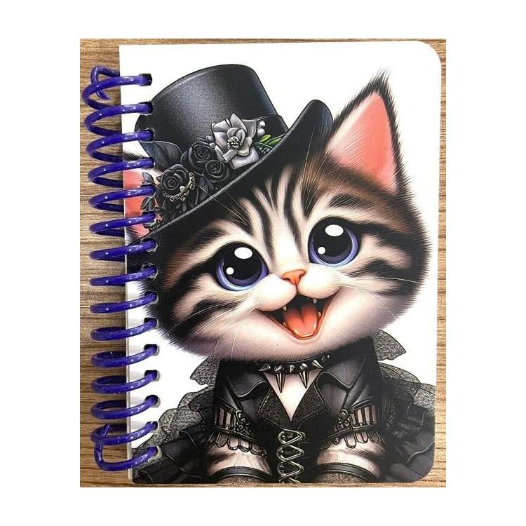 Kołonotatnik ozdobny A7/64K gładki Kot