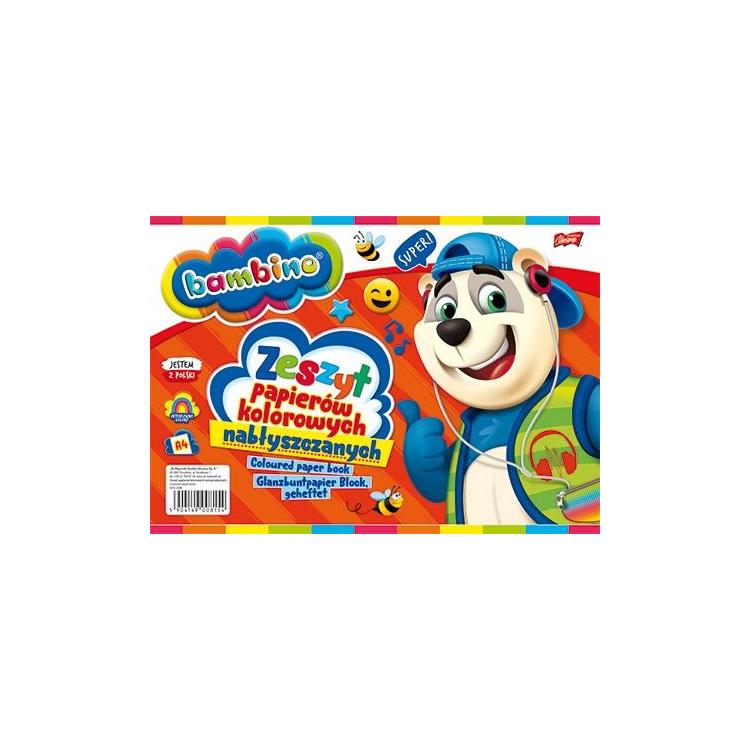 Zeszyt papierów kolorowych nabłyszczany A4 BAMBINO