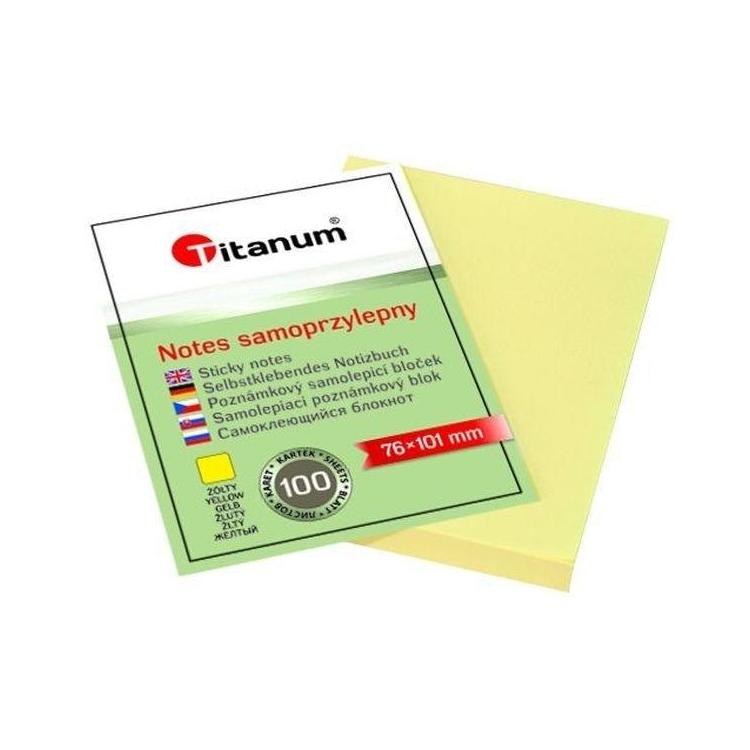 Notes samoprzylepny 76x101mm 100K żółty