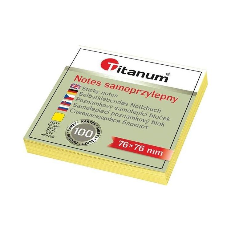 Notes samoprzylepny 76x76mm 100K żółty