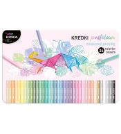 Kredki trójkątne pastelowe 36 kolorów KIDEA
