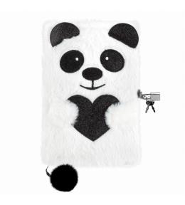 Pamiętnik pluszowy z kłódką Panda DERFORM