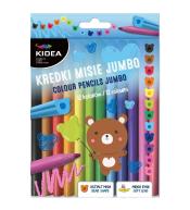 Kredki Misie Jumbo 12 kolorów KIDEA