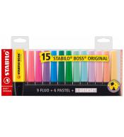 Zakreślacz Boss zestaw 15 kolorów STABILO