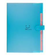 Teczka plastikowa A4 z 5 przegródkami niebieska