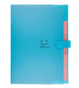 Teczka plastikowa A4 z 5 przegródkami niebieska