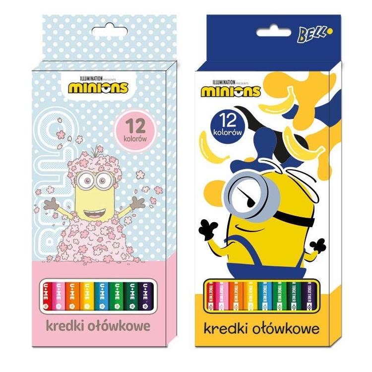 Kredki ołówkowe 12 kolorów Minionki