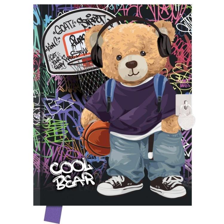 Pamiętnik z kłódką 80 kartek Cool Bear