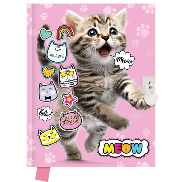 Pamiętnik z kłódką 80 kartek Meow