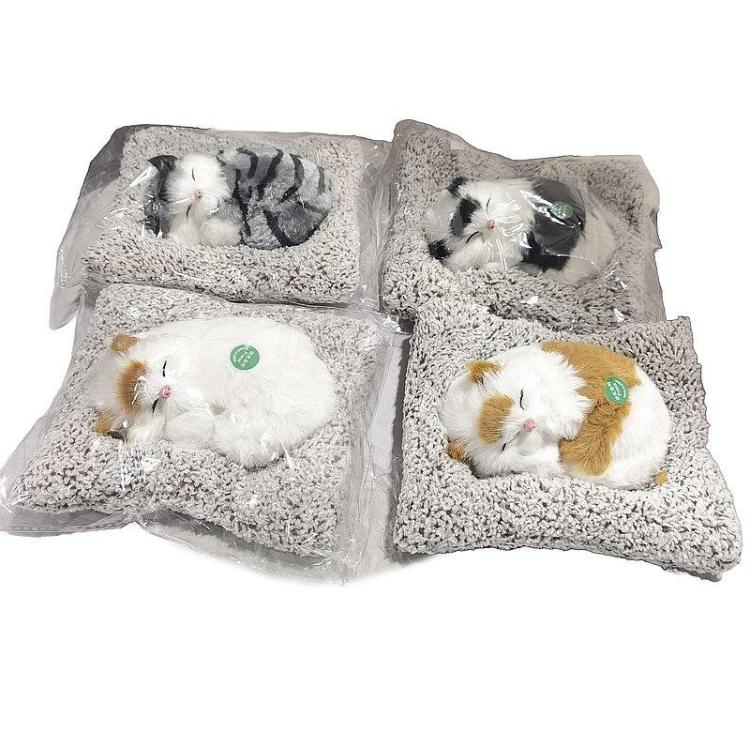 Kotek pluszowy na poduszce MIX