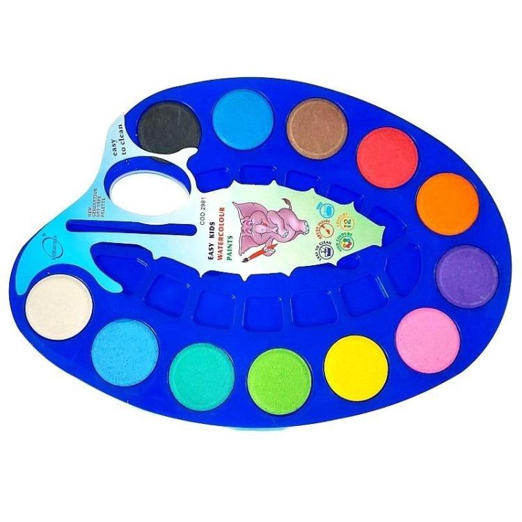 Farby plakatowe na palecie 11 kolorów