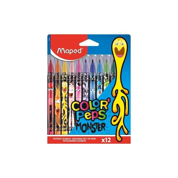 Flamastry Colorpeps Monster 12 kolorów