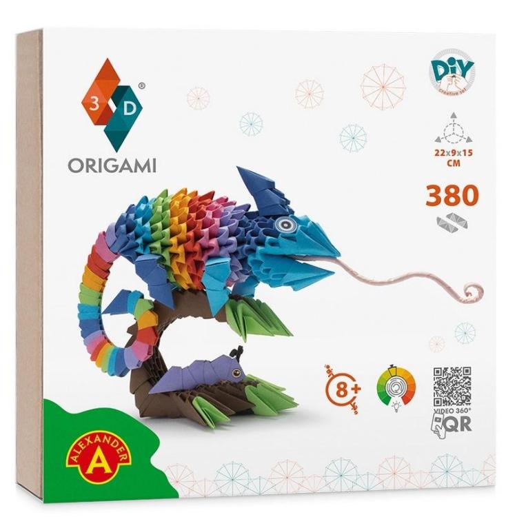 Origami 3D kameleon/chameleon ALEX