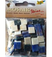 Mozaika kamyczki marmurkowe 10x10mm niebieska