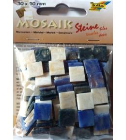 Mozaika kamyczki marmurkowe 10x10mm niebieska
