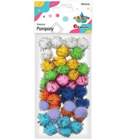 Pompony brokatowe 20mm mix 40szt.