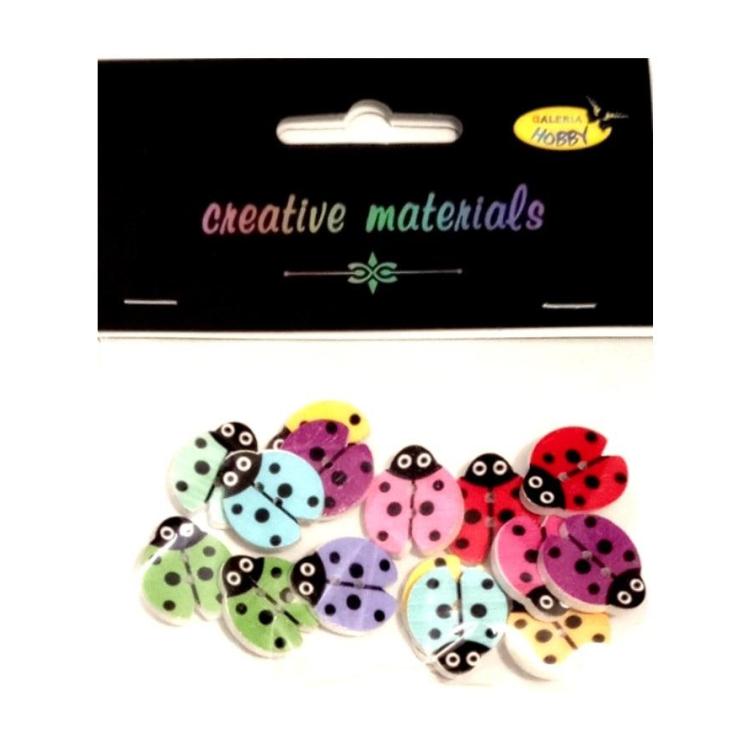 Guziki ozdobne Biedronki 18mm 15szt