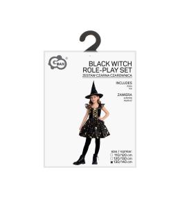 Strój dla dzieci Czarna Czarownica rozm. 130/140cm