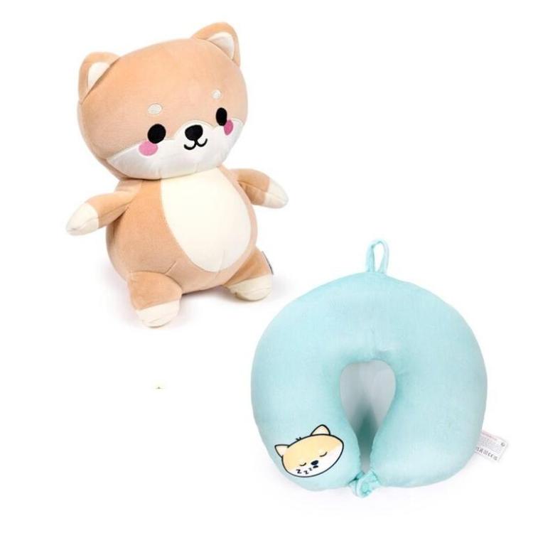 Poduszka podróżna i pluszowa zabawka 2w1 Pies