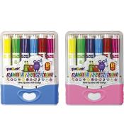 Flamastry z pieczątkami 12 kolorów mix