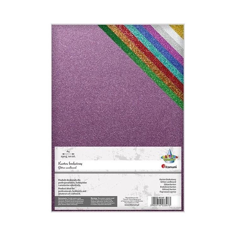 Karton brokatowany A4 10 kolorów 250g