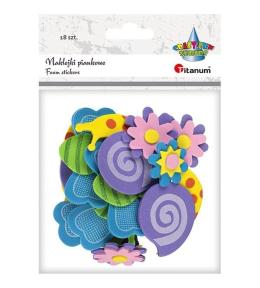 Naklejki piankowe 3D kwiaty, motyle, ślimaki 18szt
