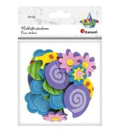 Naklejki piankowe 3D kwiaty, motyle, ślimaki 18szt