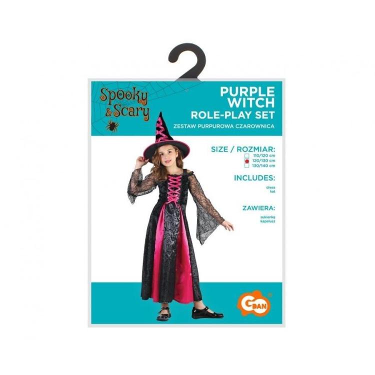 Strój Purpurowa Czarownica rozm. 120/130cm