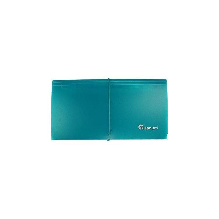 Teczka segregująca DL 13 przegródek turkusowa