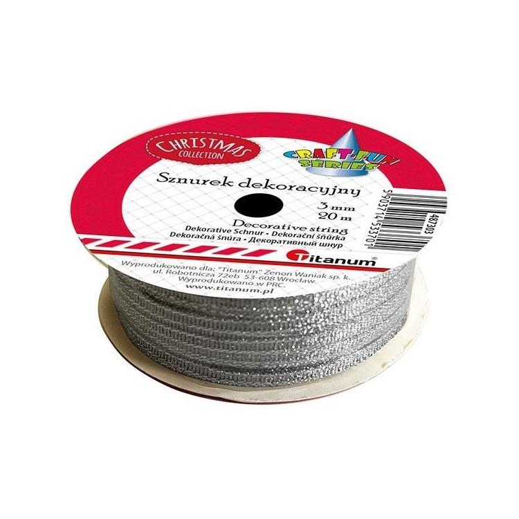 Sznurek-wstążka srebrny