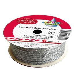 Sznurek-wstążka srebrny