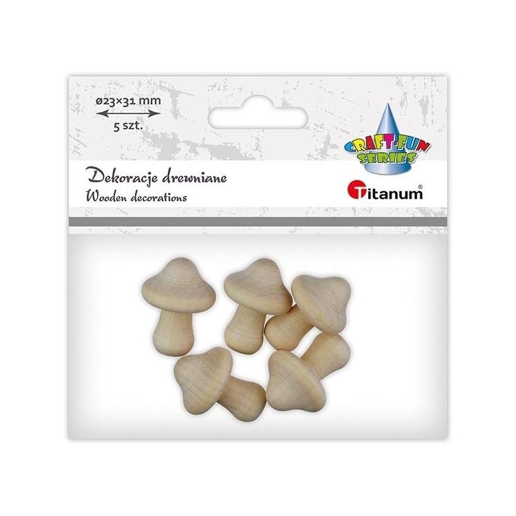 Drewniane grzybki 23x30mm 5szt