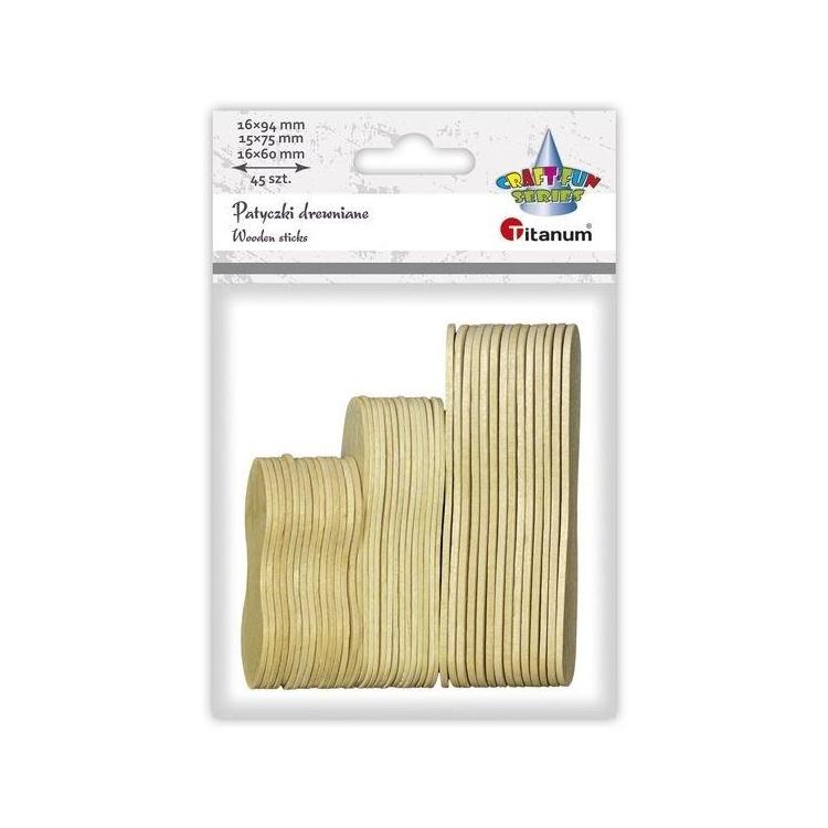 Drewniane patyczki łyżeczki mix 45szt