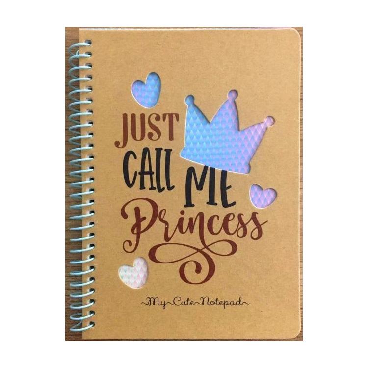 Kołonotatnik B6/80K kratka kraft Księżniczka