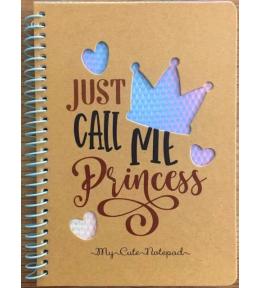 Kołonotatnik B6/80K kratka kraft Księżniczka