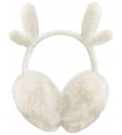 Nauszniki futrzane białe z rogami INCOOD – ciepłe na zimę