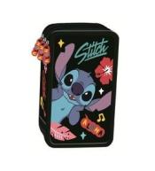 Piórnik potrójny z wyposażeniem Stitch black Aloha