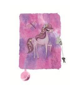 Pamiętnik z kłódką A5/96K 3D włochacz Horse