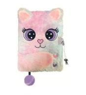Pamiętnik z kłódką A5/96K 3D włochacz Charming Cat