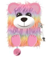 Pamiętnik A5/96K z kłódką 3D Rainbow bear