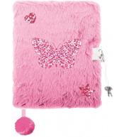 Pamiętnik A5/96K z kłódką 3D Shiny butterfly