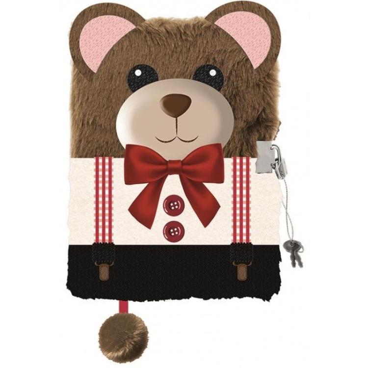 Pamiętnik A5/96K z kłódką 3D Teddy bear