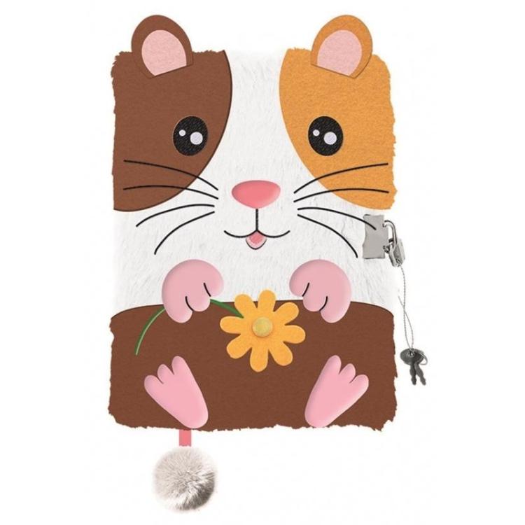 Pamiętnik A5/96K z kłódką 3D Guine pig