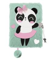 Pamiętnik A5/96K z kłódką 3D Panda ballerina