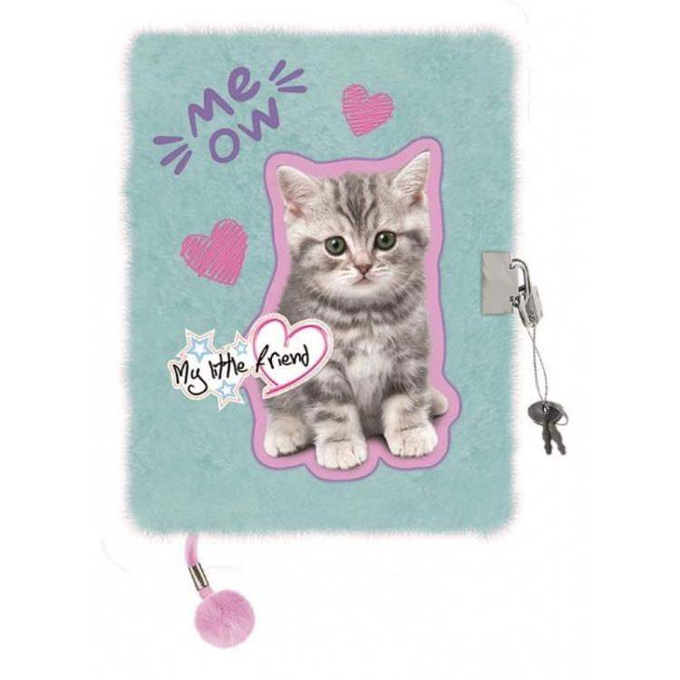 Pamiętnik A5/96K z kłódką Mint kitty