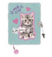 Pamiętnik A5/96K z kłódką Mint kitty